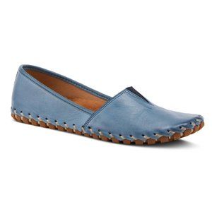 Spring Step Kathaleta Slip-On Leather Shoes in Blue